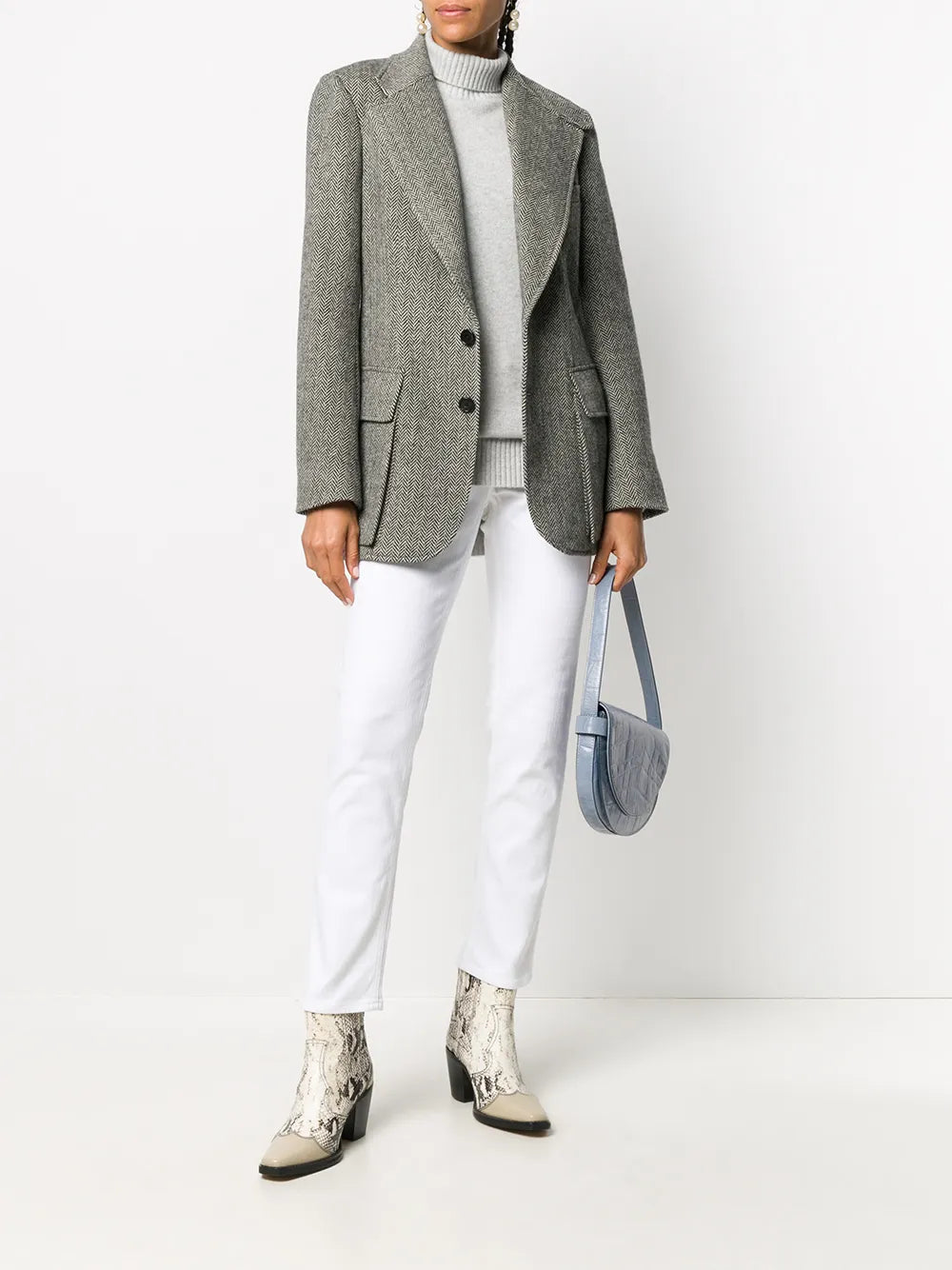 Herringbone Fitted Blazer