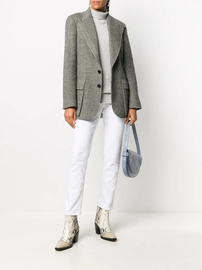 Herringbone Fitted Blazer