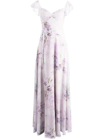 Floral-Print Floor-Length Dress
