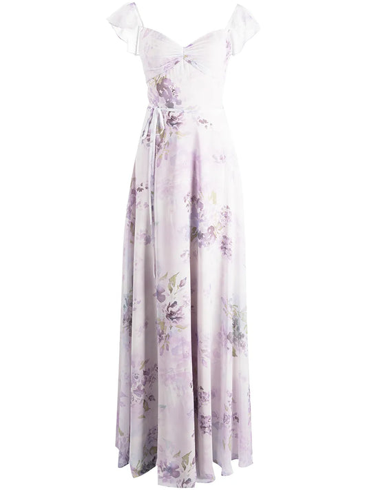 Floral-Print Floor-Length Dress