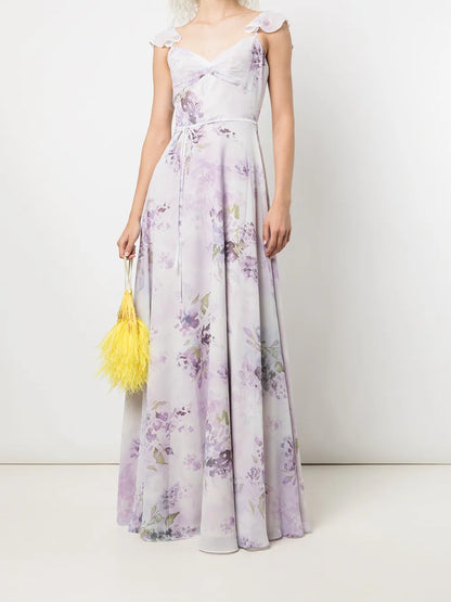 Floral-Print Floor-Length Dress
