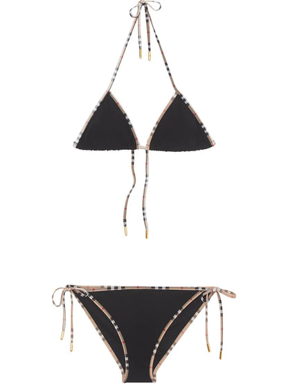 Vintage Check-Trim Bikini