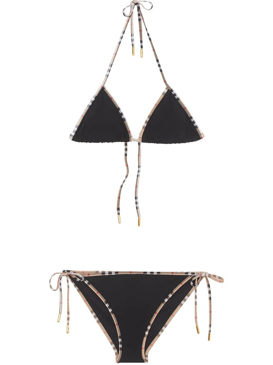 Vintage Check-Trim Bikini