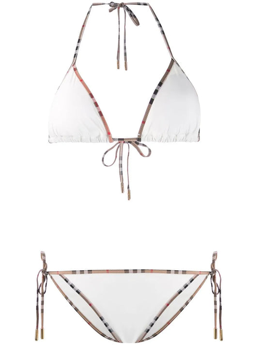 Vintage Check-Trim Bikini