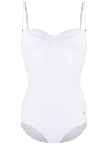 Dg Plaque Bustier Swimsuit