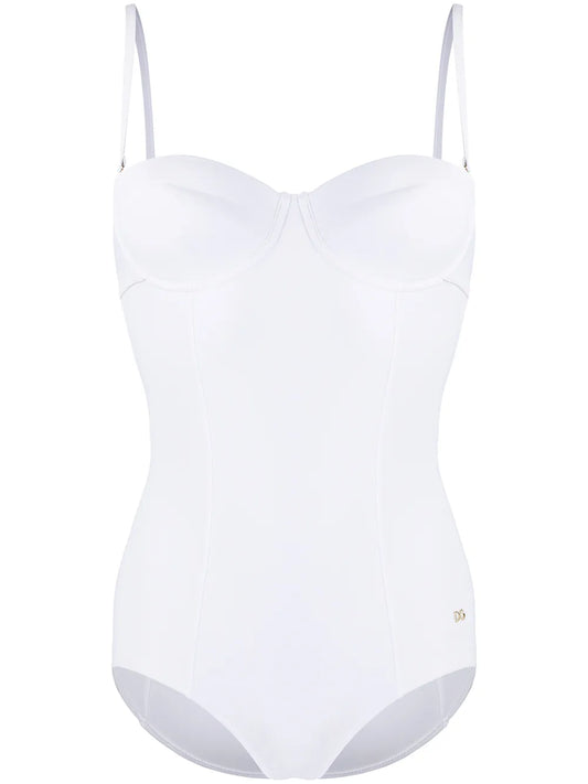 Dg Plaque Bustier Swimsuit