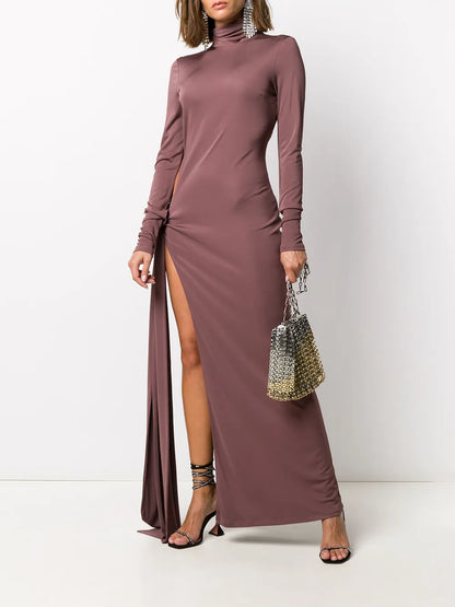 Fitted Front Slit Maxi Dress