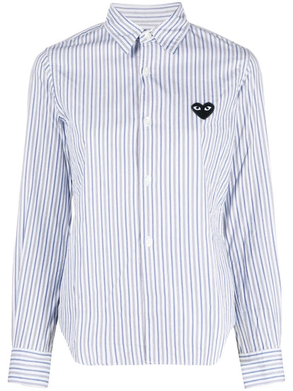 Heart-Patch Striped Shirt