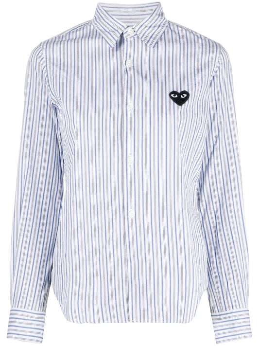 Heart-Patch Striped Shirt