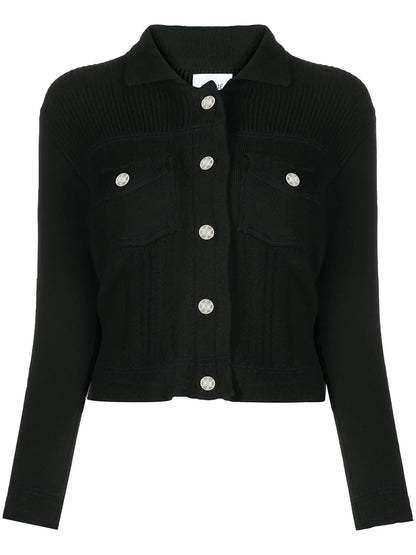 Contrast-Stitch Knitted Jacket