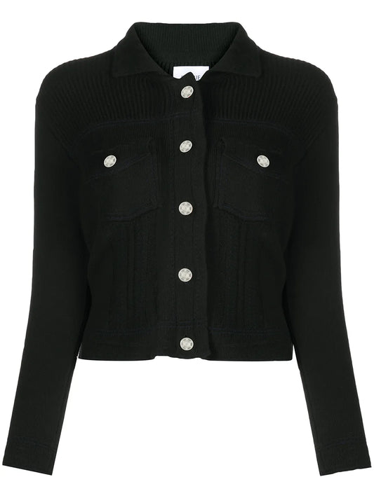 Contrast-Stitch Knitted Jacket