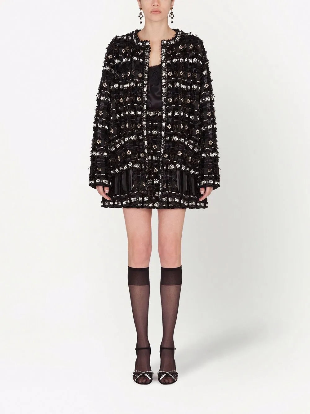 Embellished Fitted Miniskirt