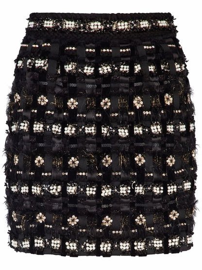 Embellished Fitted Miniskirt