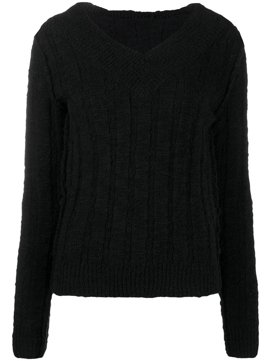 Knitted V-Neck Jumper