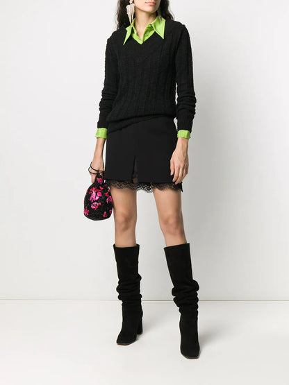 Knitted V-Neck Jumper