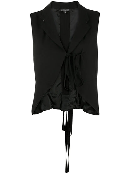 Cropped Tie-Front Waistcoat