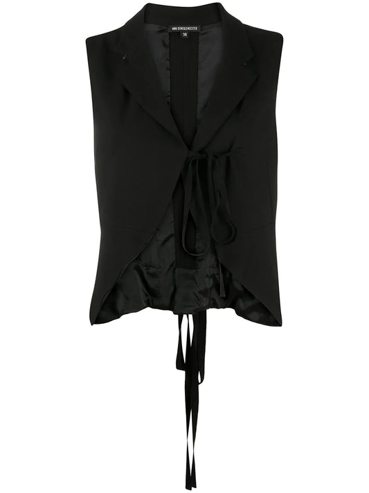 Cropped Tie-Front Waistcoat