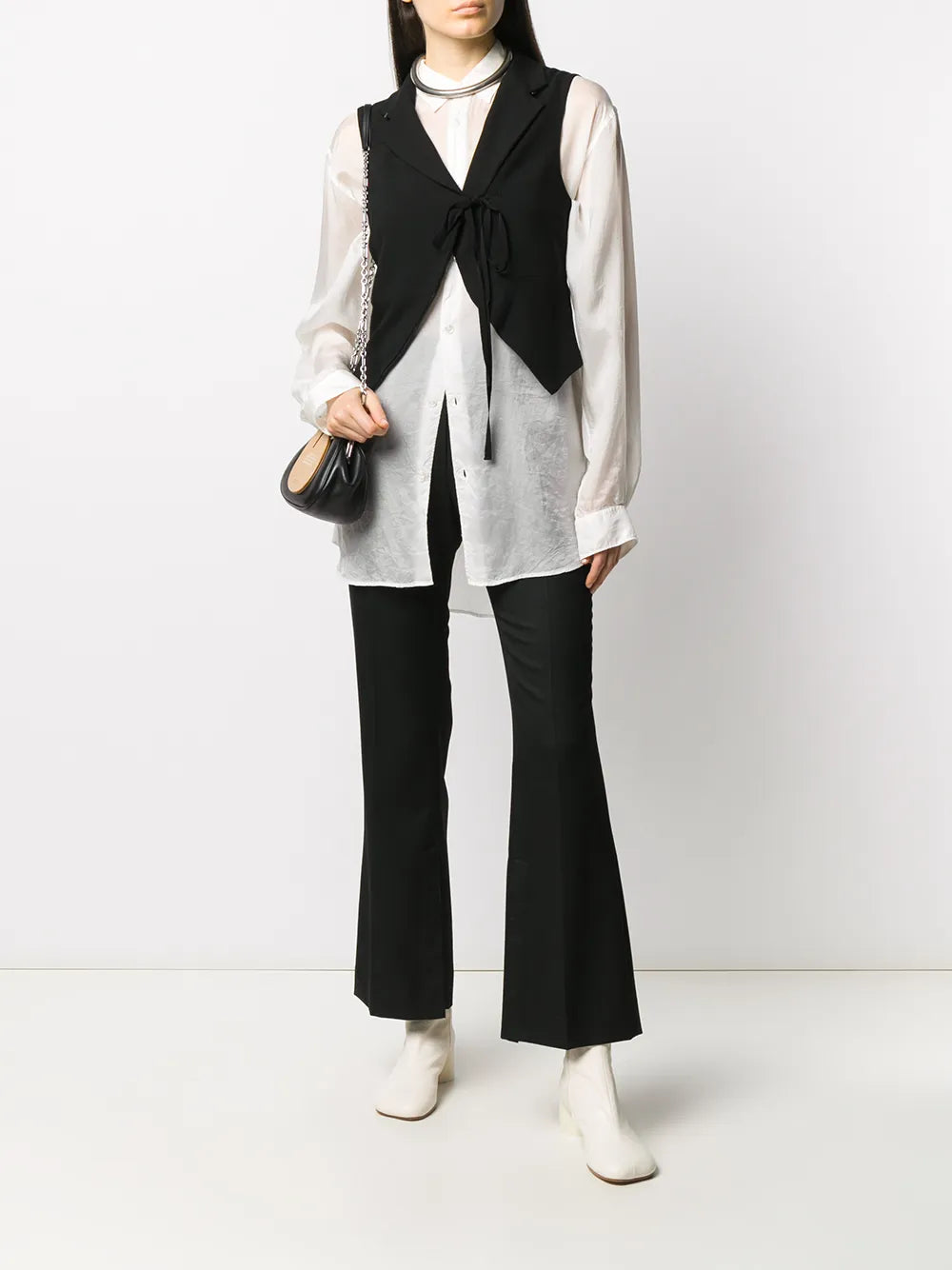 Cropped Tie-Front Waistcoat