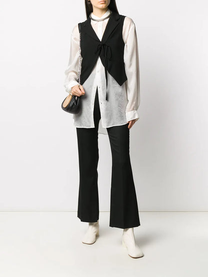 Cropped Tie-Front Waistcoat