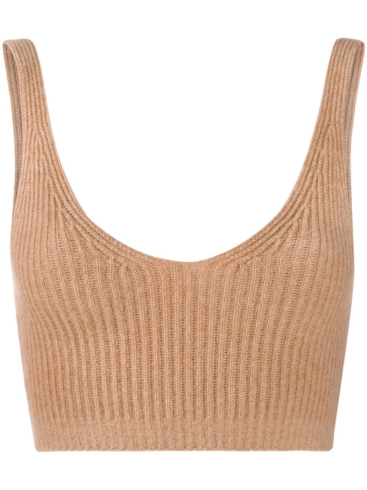 Reese Ribbed-Knit Cropped Vest