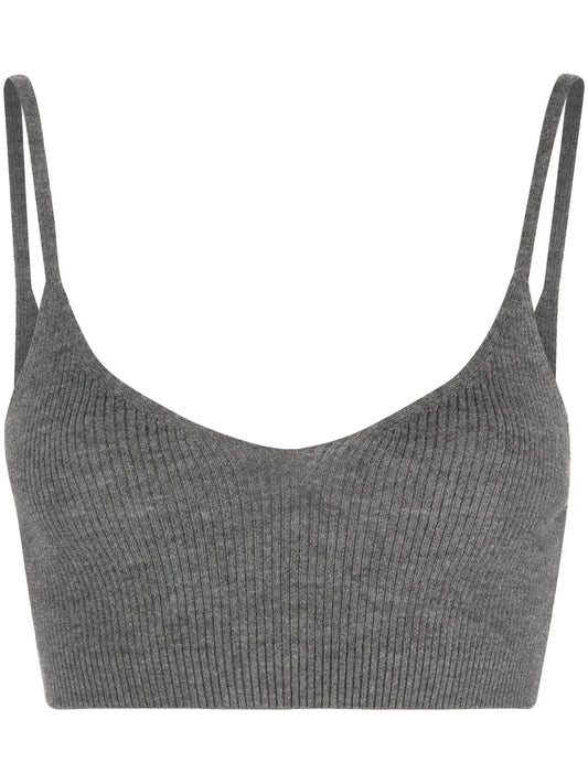 Ribbed-Knit Cropped Top