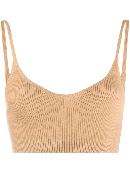 Ribbed-Knit Cropped Top
