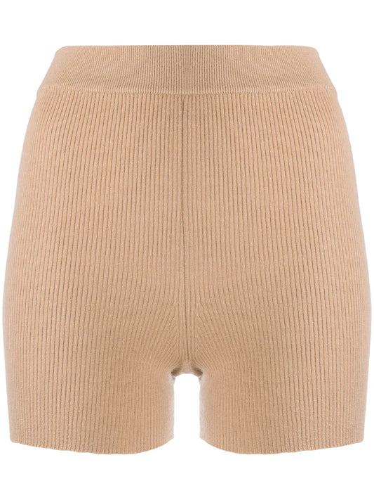Alexa Ribbed-Knit Biker Shorts