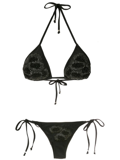 Beaded Embroidery Bikini Set