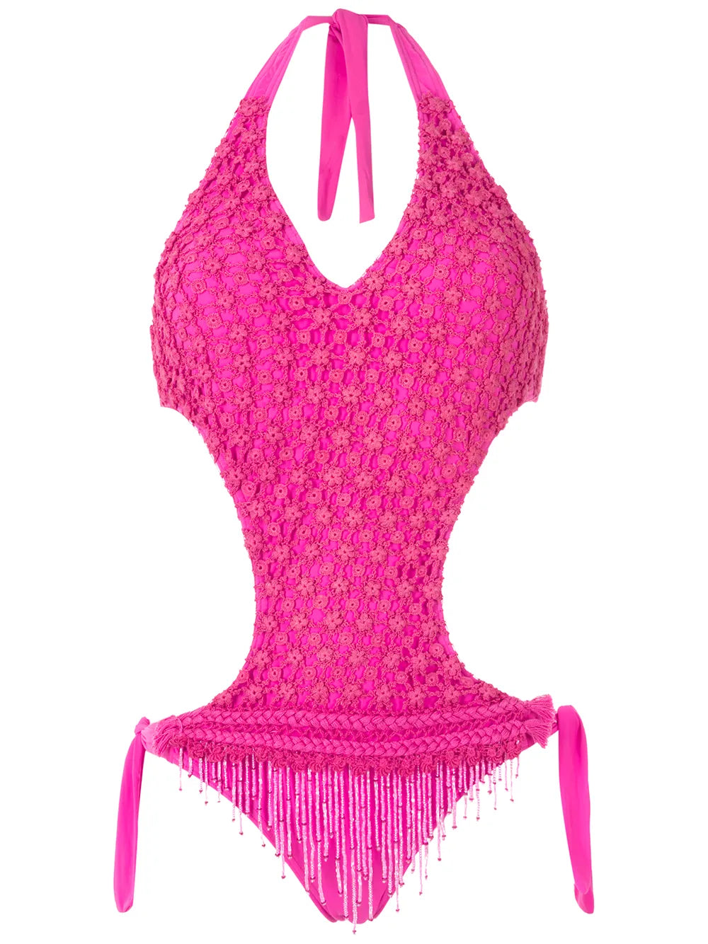 Embroidered Cut-Out One-Piece