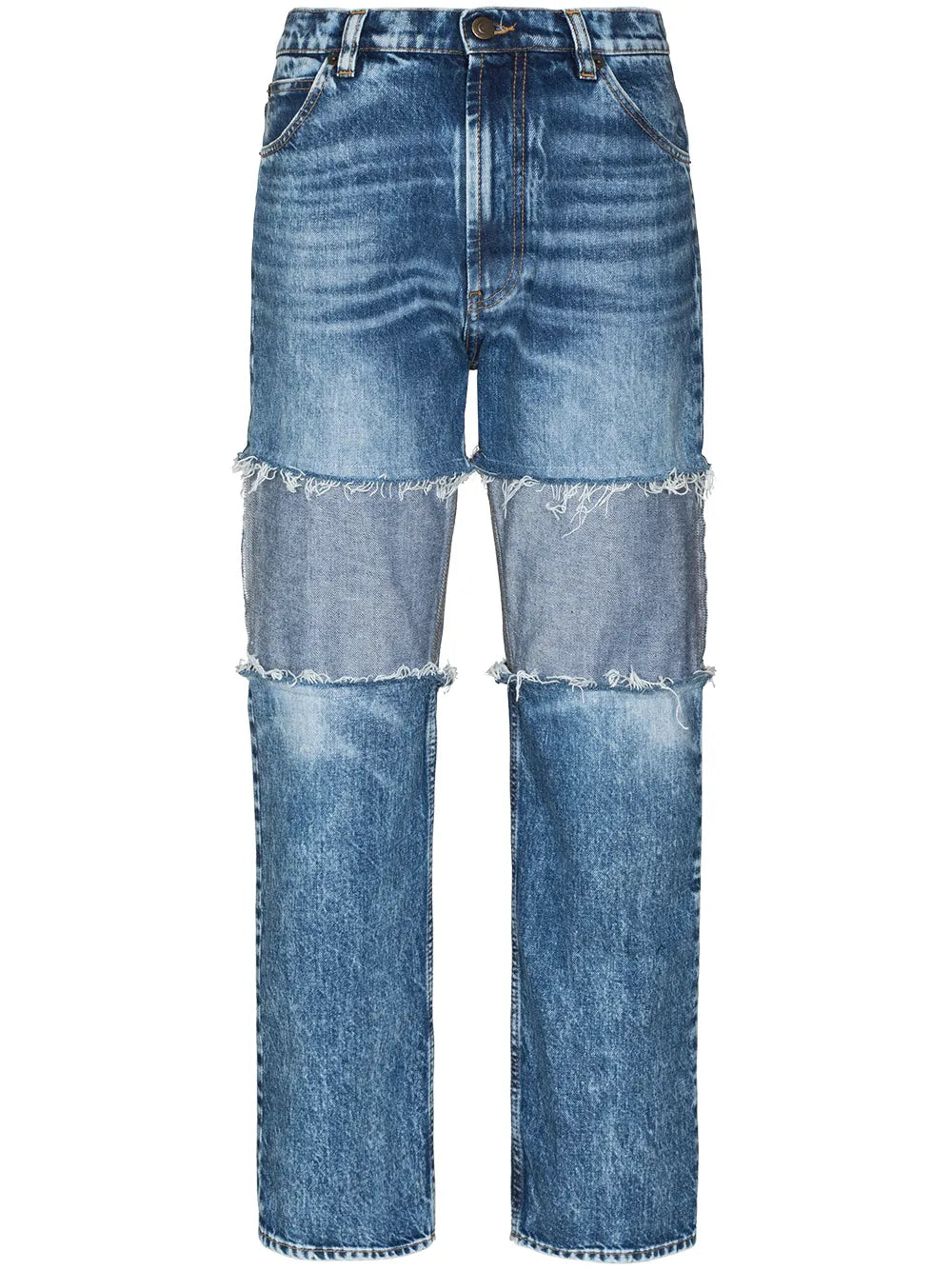 Reverse-Panel High-Rise Boyfriend Jeans