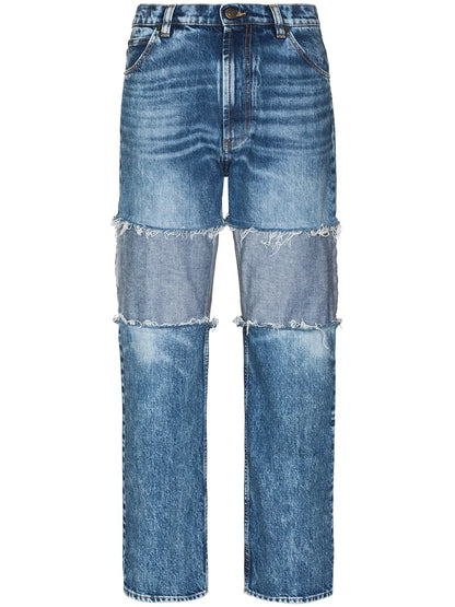 Reverse-Panel High-Rise Boyfriend Jeans