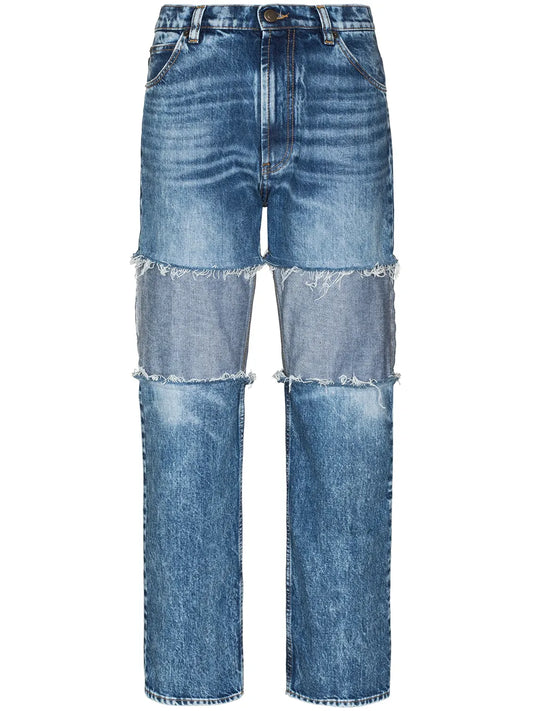 Reverse-Panel High-Rise Boyfriend Jeans