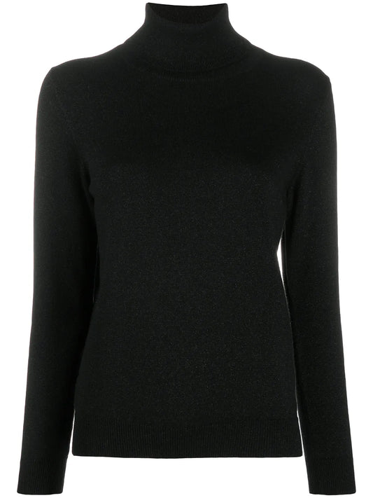 Cashmere Fine Knit Jumper With Roll Neck