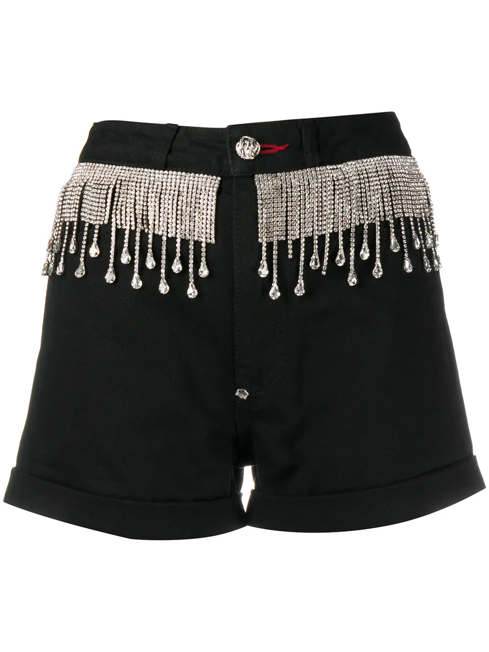 Crystal-Embellished Denim Shorts