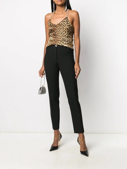 Leopard-Print Silk Tank Top