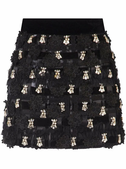 Embellished A-Line Miniskirt