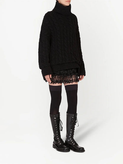 Embroidered Lace Miniskirt