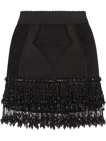 Embroidered Lace Miniskirt