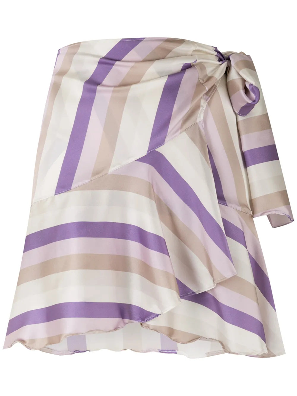 Printed Wrap Skirt With Panels