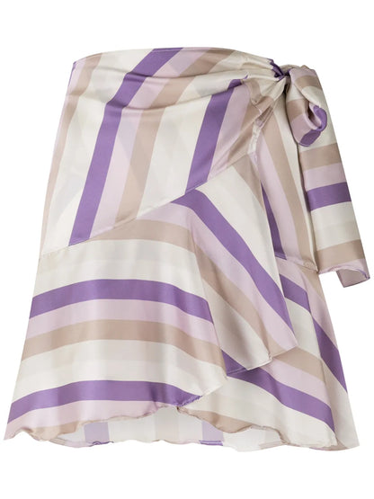 Printed Wrap Skirt With Panels