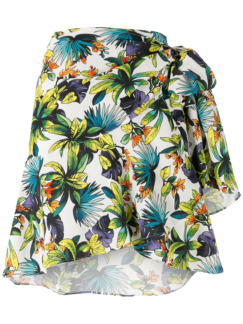 Printed Wrap Skirt With Panels