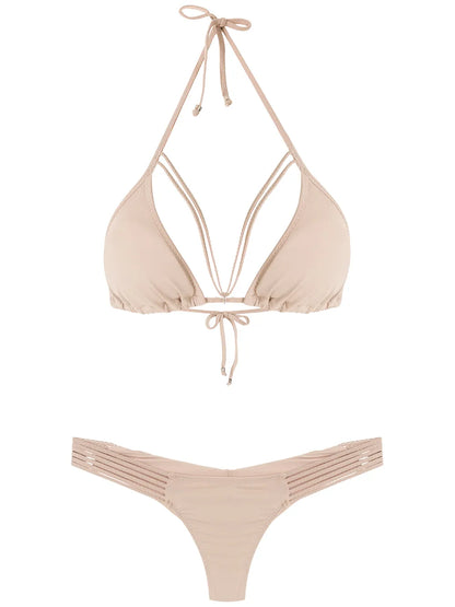 Straps Triangle Bikini Set