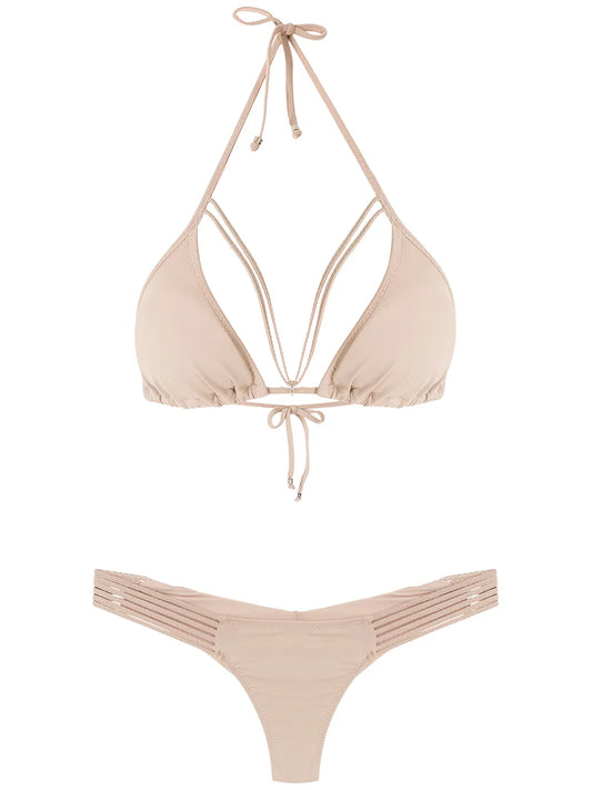 Straps Triangle Bikini Set