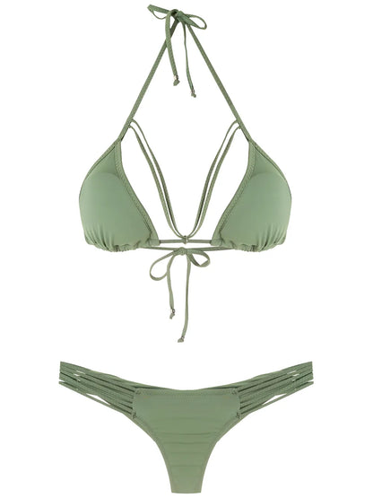 Straps Triangle Bikini Set