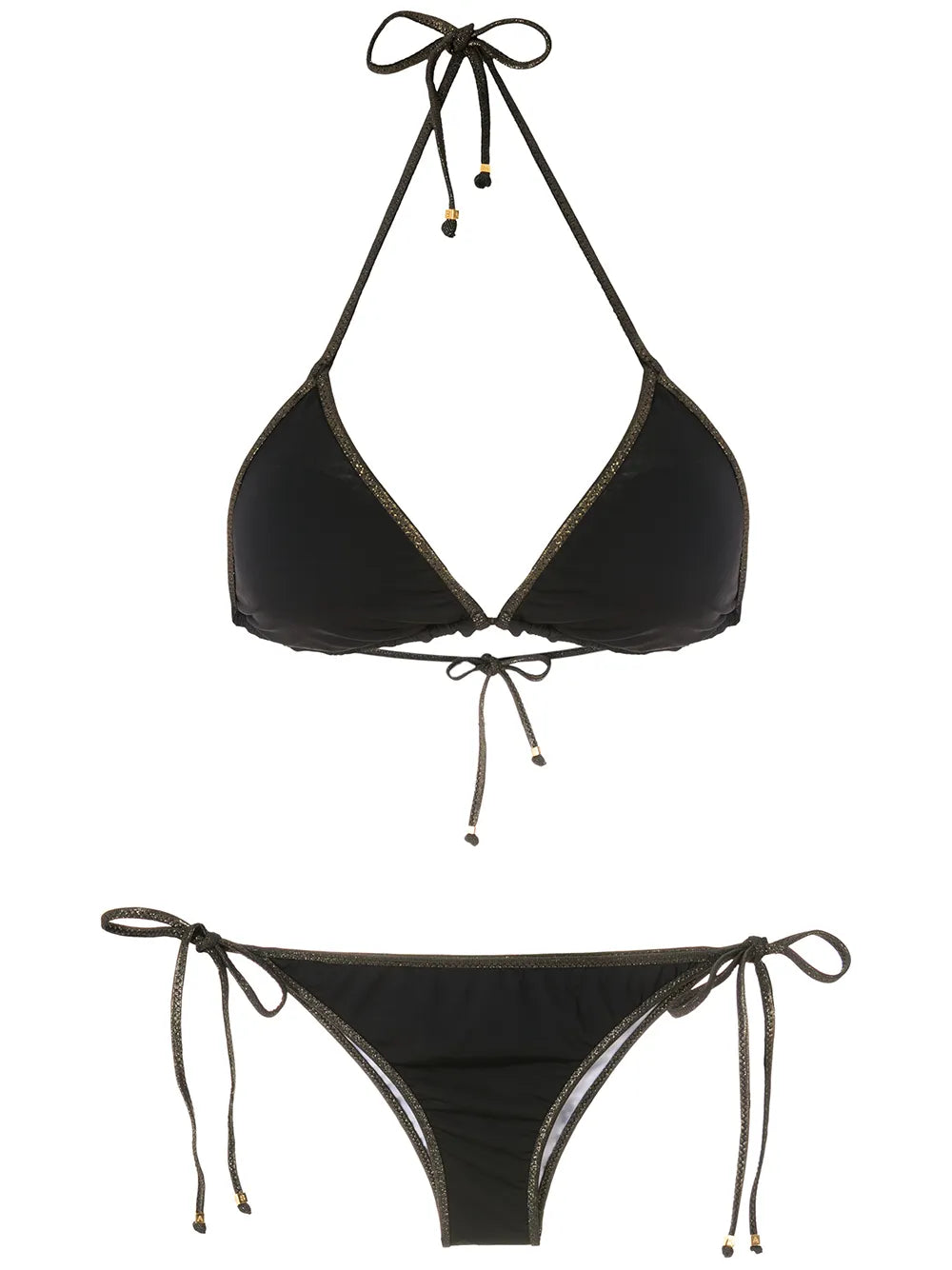 Metallic Detail Triangle Bikini Set