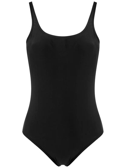 Plain Plunging Back One-Piece