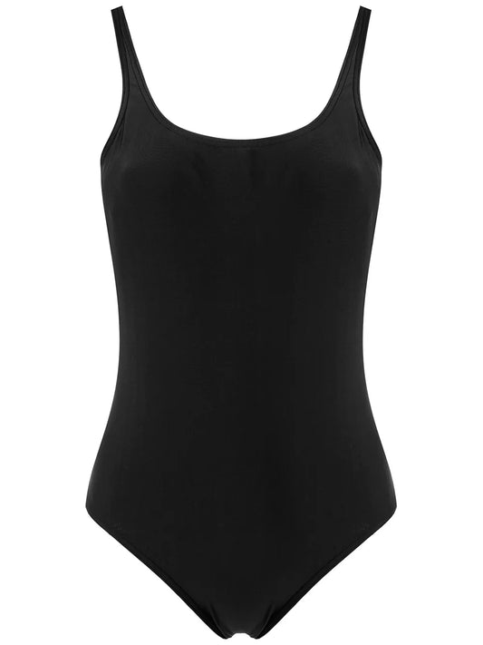 Plain Plunging Back One-Piece