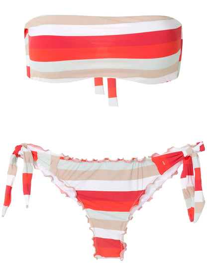 Frufru Striped Bandeau Bikini Set
