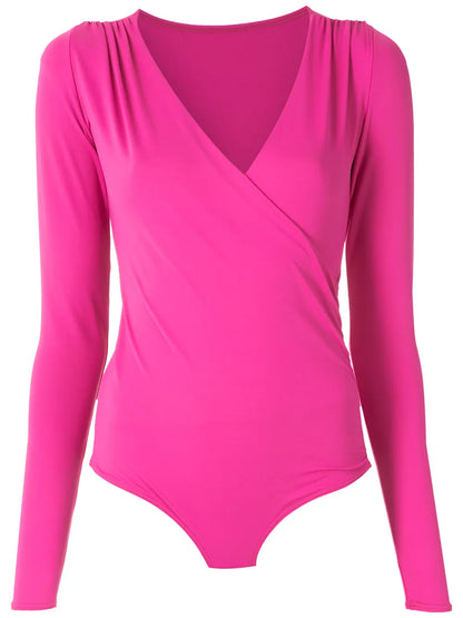 Draped Long Sleeves Bodysuit