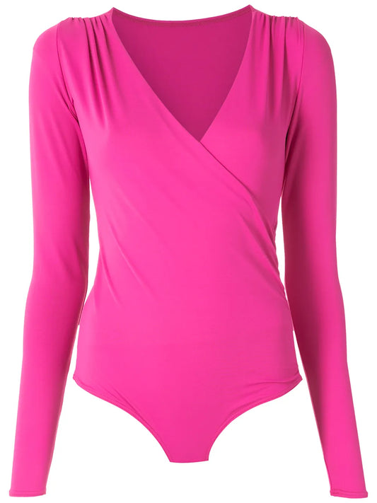 Draped Long Sleeves Bodysuit